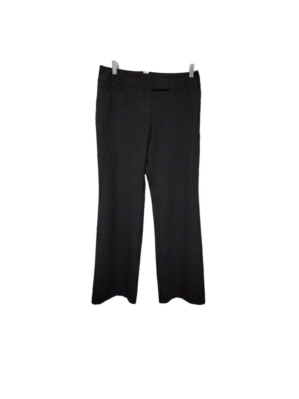 Ann Taylor Wide Leg Business Striped Dress Pants Size 4 Color Black